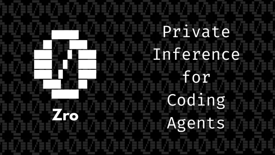 Zro wordmark logo, the private inference API for AI coding agents